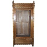 Carved Pine Faux Bamboo Armoire