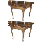 Pair of 18thC Walnut Console Tables