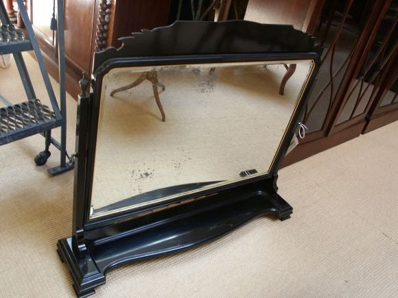 Black Queen Anne Style Dressing Mirror