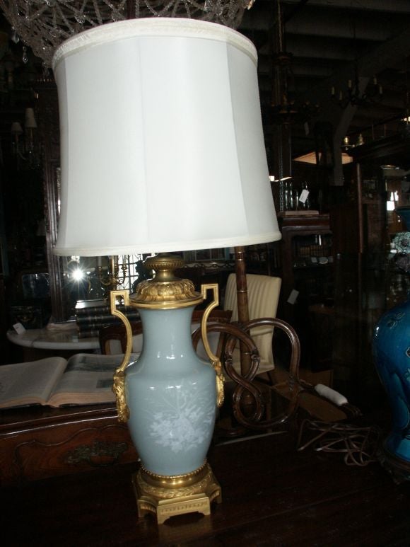 French Gilt Bronze Mounted Pate Sur Pate Lamp