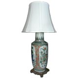 Beautiful Antique Asian Porcelain Lamp