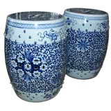 Pair of Blue and White Chinese Garden Seats