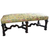Beautiful Carved Walnut French Bench