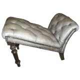 Antique Tufted Leather Foot Stool