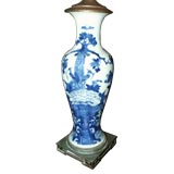 Antique Blue and White Chinese Lamp