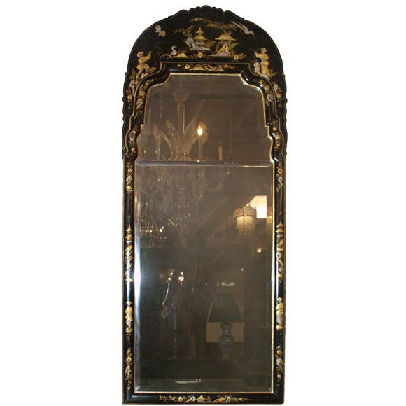 Queen Anne Style Chinoiserie Mirror For Sale