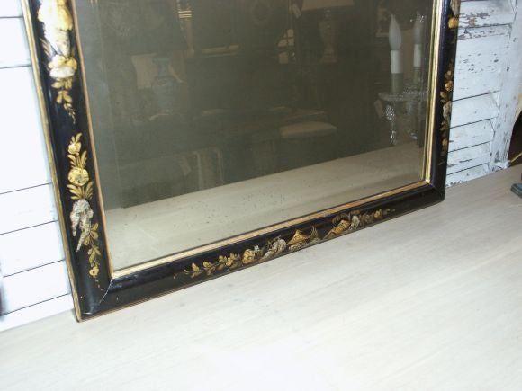 American Queen Anne Style Chinoiserie Mirror For Sale