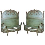 Beautiful Pair of Hand Painted Twin Beds