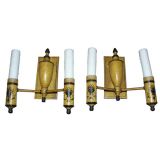 Pair of  Painted Tole Wall Sconces