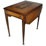 George III Style Inlaid  Pembroke Table With Leather By Weiman