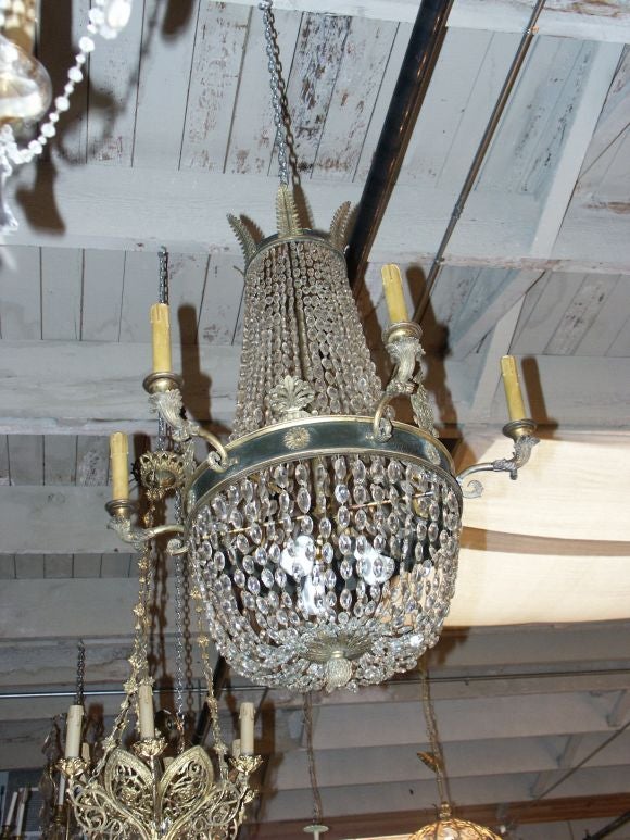 19th C French Empire Bronze Chandelier