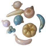 Nine Pieces of Italian Glass Fruit