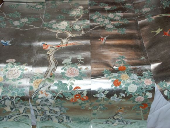 Vintage Chinese Export Wall Paper Panels 1