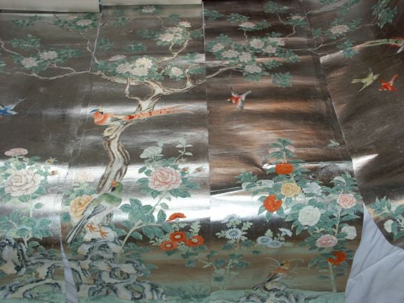 Vintage Chinese Export Wall Paper Panels 2