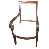 Early 19th C French Restauration Period Arm Chair Early 19th C French Restauration Period Arm Chair