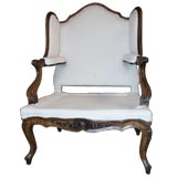 19th C French Carved Beechwood Arm Chair