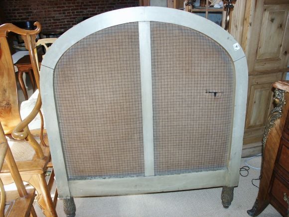 Painted French Twin Bed with Tapestry 4