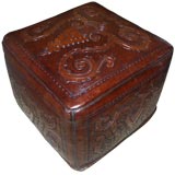 Vintage Tooled Leather Ottoman