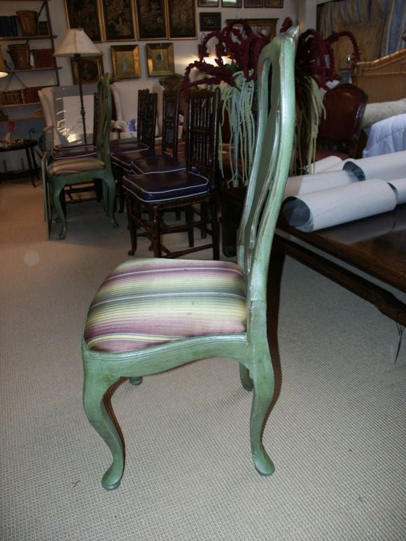 Set of fourteen Swedish or Queen Anne Style Painted Chairs 3
