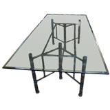 McGuire Bamboo and Glass Dining Table