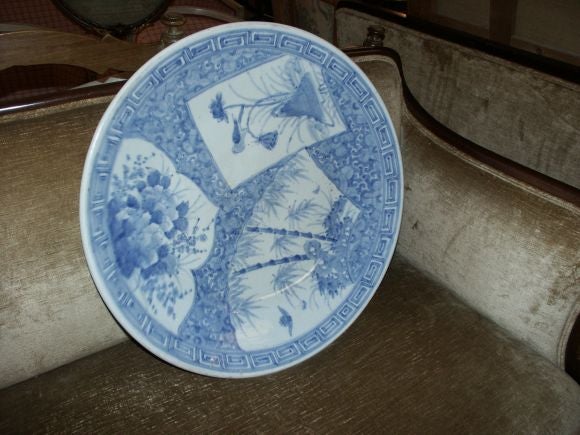 Large Japanese Blue and White Charger
