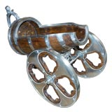 Antique Silver and Oak Wine Bottle Holder