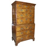 18th C English Walnut Chest on Chest