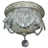 Beautiful Early 20th C Beaded Flush Mounted Dome