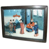 Chinese Export Reverse Painting on Glass