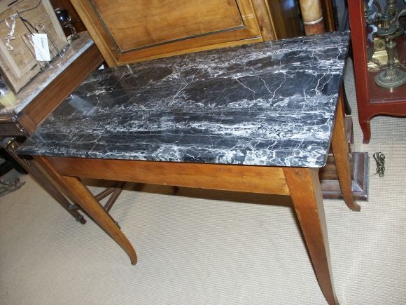 Fruitwood Console Table With Marble Top