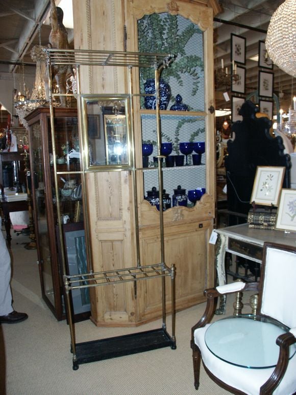 19th C English Hall Tree In Brass