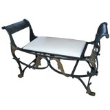 Antique Iron and Bronze Bench