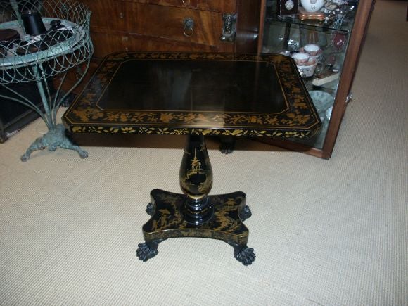 Antique English Chinoiserie Decorated Table