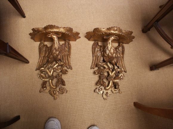 Pair Of Carved Giltwood Wall Brackets