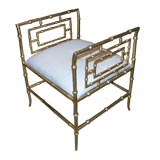 Gilt Metal Bamboo Bench