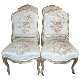 Set of Four French Giltwood  Aubusson Side Chairs