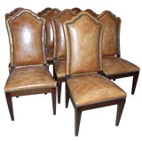 Set of Ten Leather Dining Room Chairs