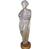 Early European Carved Oak Figure of a Saint