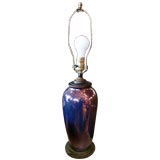 Antique Lavender Luster Vase Lamp