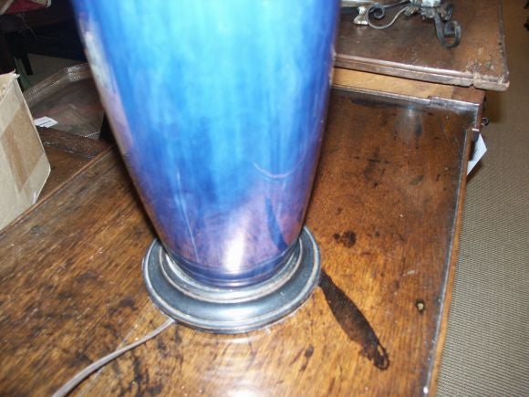 Antique Lavender Luster Vase Lamp