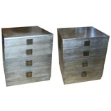Pair of Silvered Night Stands or Chest