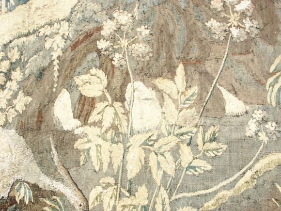 Vibrant 18th C Verdure Tapestry For Sale 4