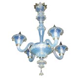 Venetian Opaline Blown Glass Chandelier