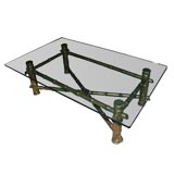 Giltwood Bamboo 
Glass Coffee Table