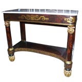 Antique American Empire Marble Topped Gilt Stencilled Pier Table