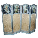19th C French Regence Style Screen With Paintings