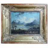 18th C Oil on Board Landscape