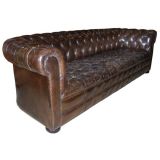 Brown Leather Chesterfield Sofa