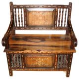 Exotic Wood Bench With Storage
