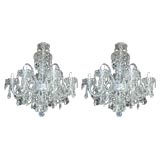 Pair of Crystal Chandeliers With Seven Lights Each